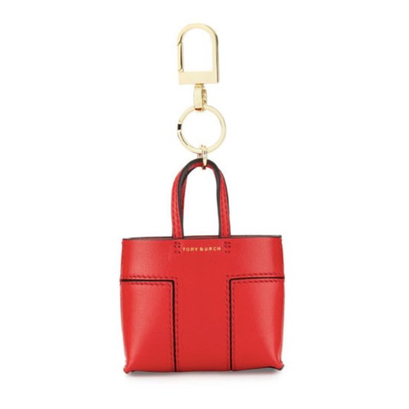 Tory Burch Accessories - Tory Burch Tote Bag Key Ring Keychain Red Leather